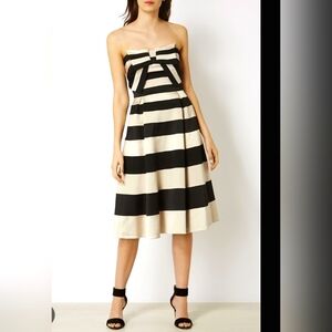 NWT Karen Millen Vintage-Style Striped Dress with Bow
